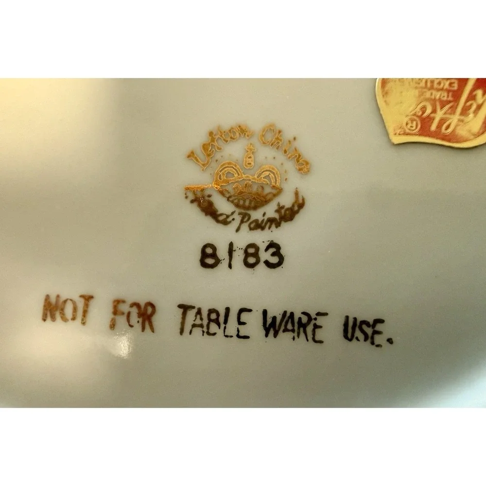 Lefton China Hand Painted Celadon Green Floral Scalloped Soap/Trinket DISH #8183